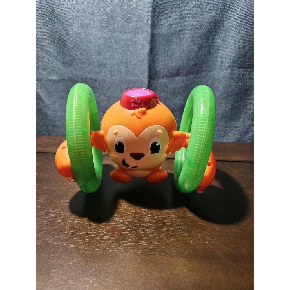Bright Starts Roll & Glow Monkey | Musical Light Up Crawl Toy | Tummy Time Toy - Picture 7 of 16